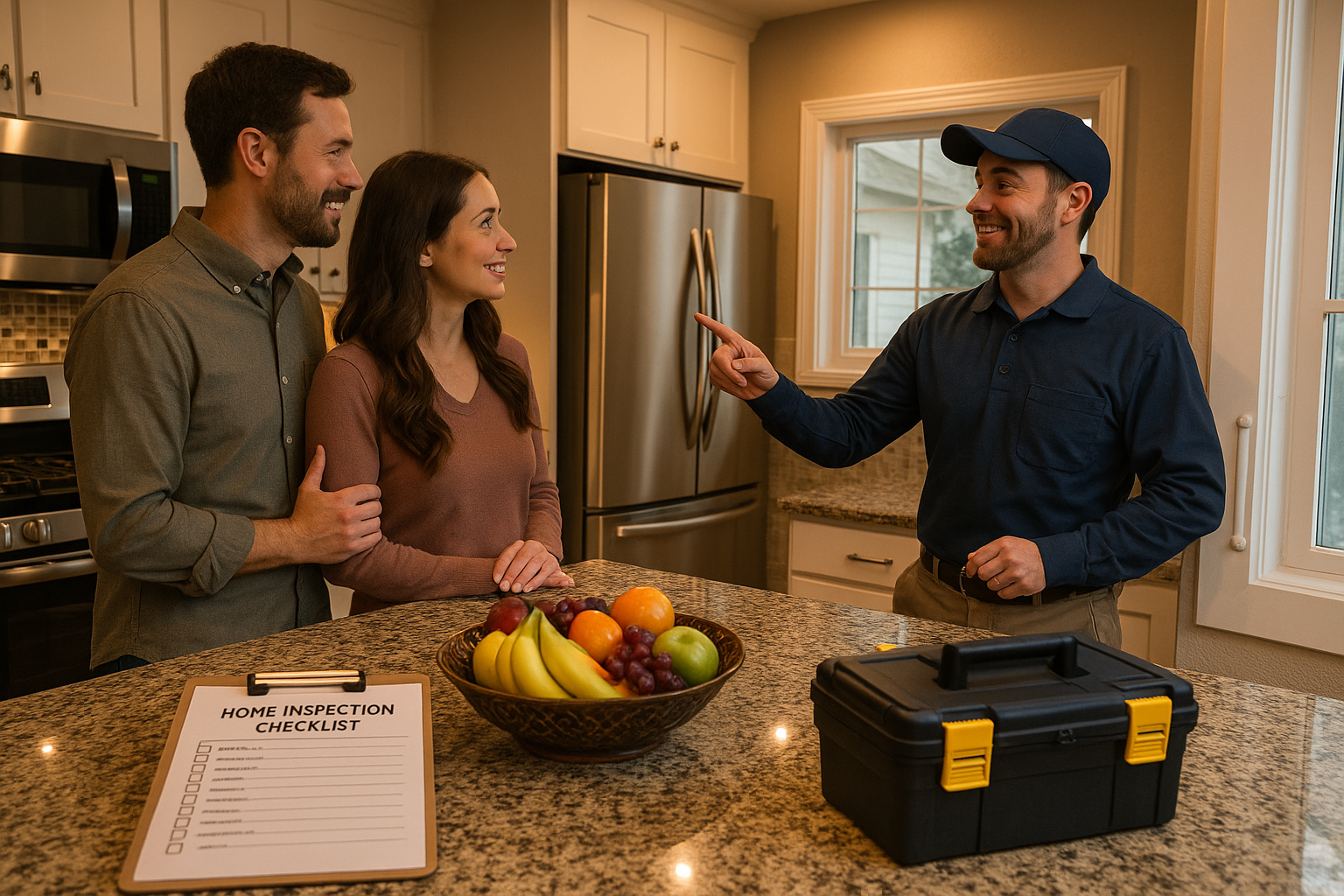Home Inspector with Potential Buyers
